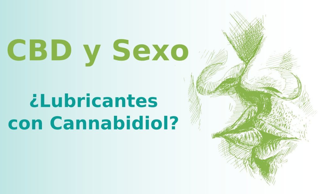Ilustración artística con texto CBD y Sexo, destacando el uso de lubricantes íntimos con cannabidiol