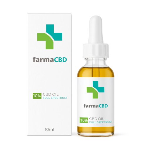 Botella y caja del aceite CBD 10% de Farma CBD