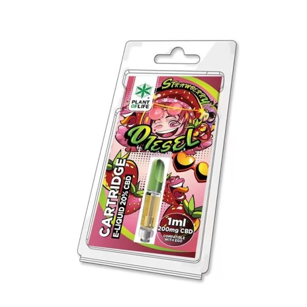 Cartucho E-Liquid Strawberry Diesel 20% CBD Plant of Life 1 ml