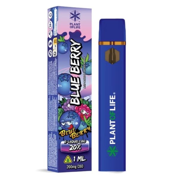 Vaporizador Desechable Blueberry 20% CBD Plant of Life 1 ml