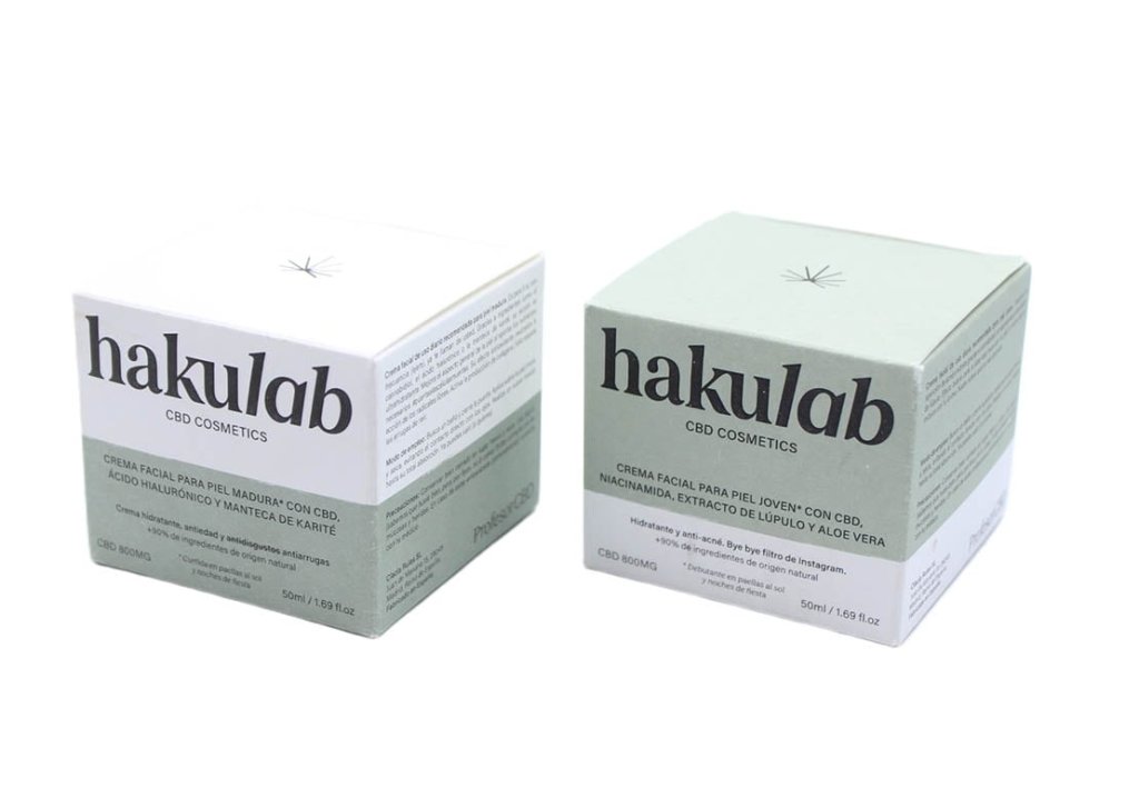 Línea de productos Hakulab con CBD para cuidado facial y corporal