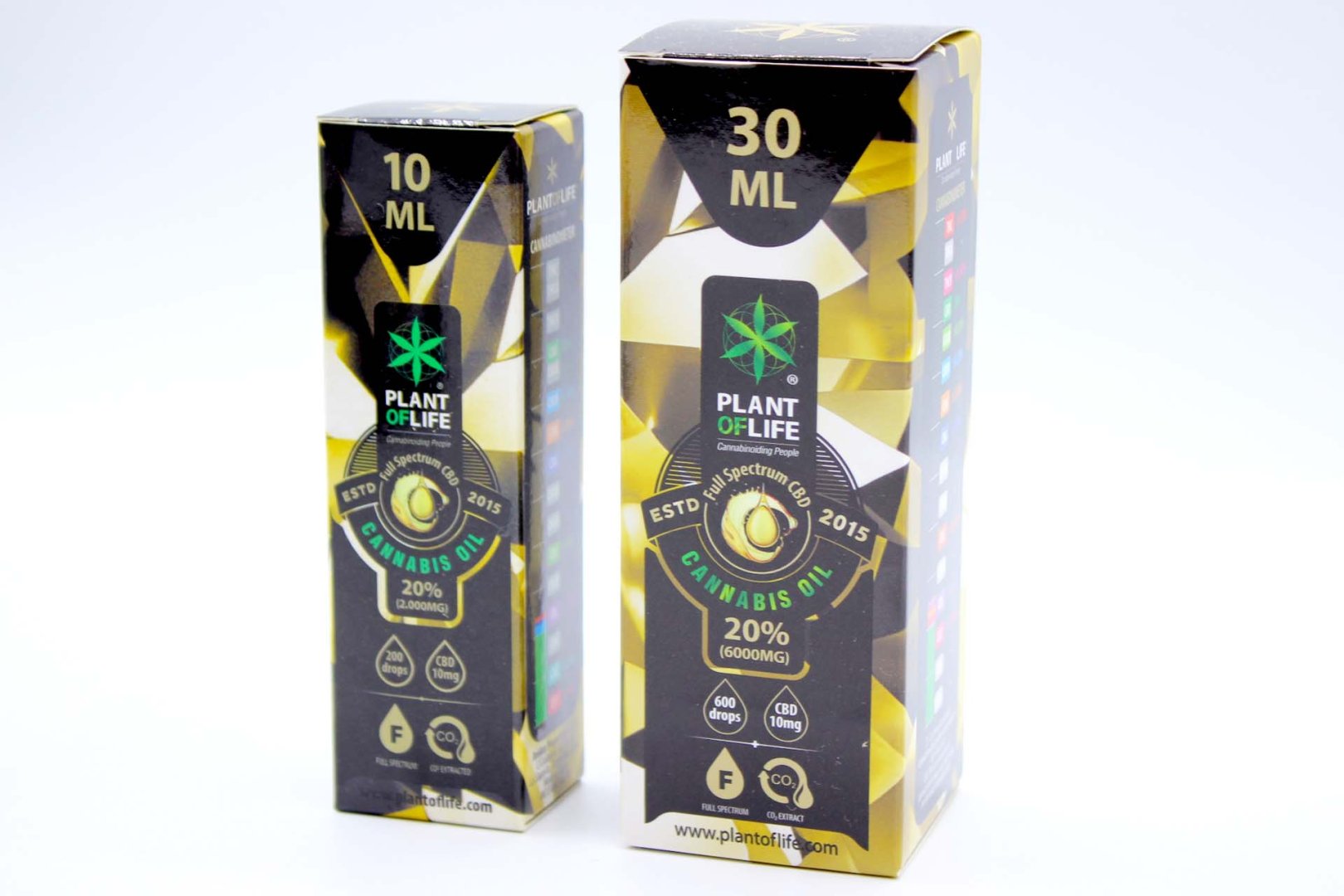 Frasco de aceite CBD Plant of Life 30ml con 20% CBD espectro completo