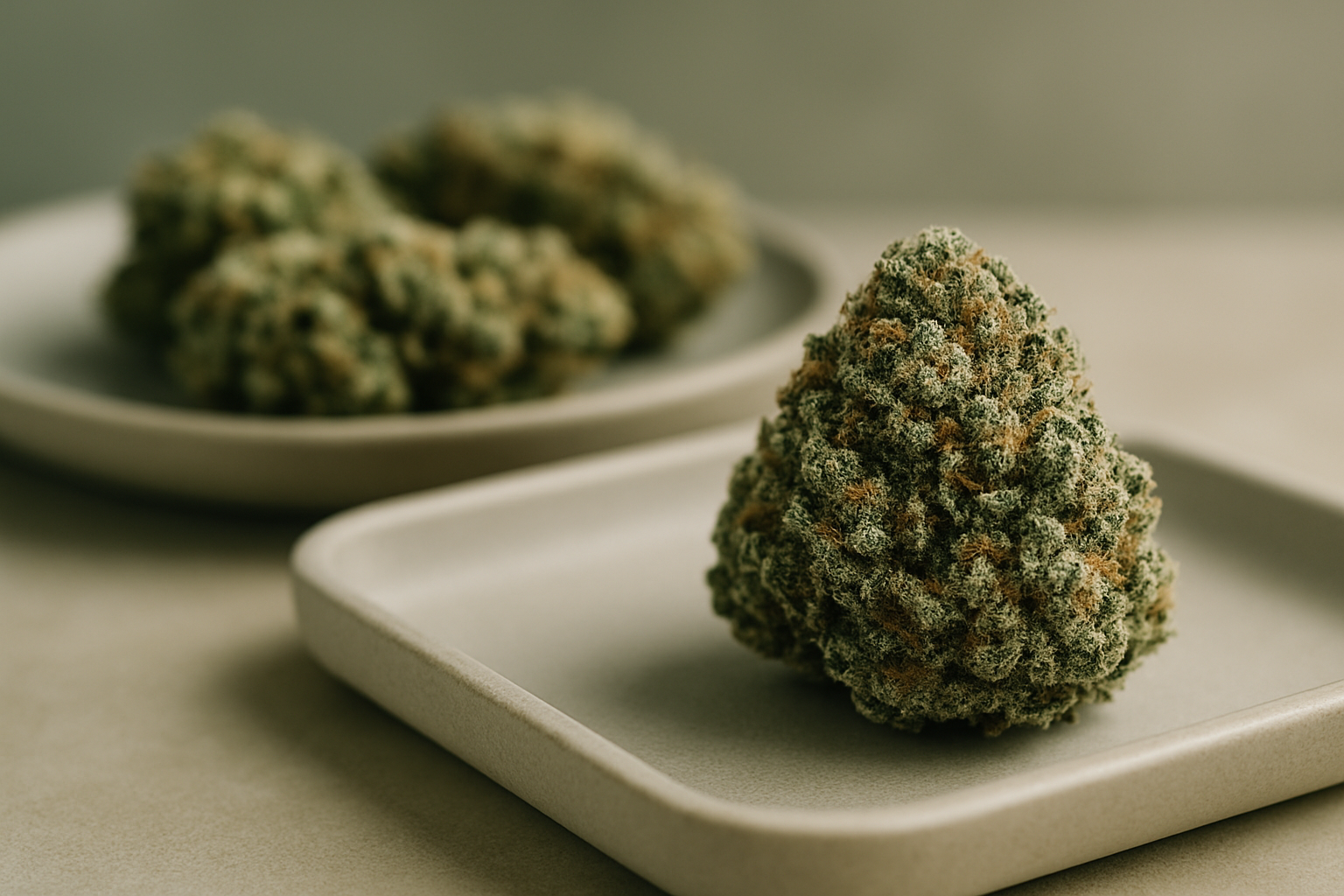 Detalle macro de flores CBD indoor premium en 2026