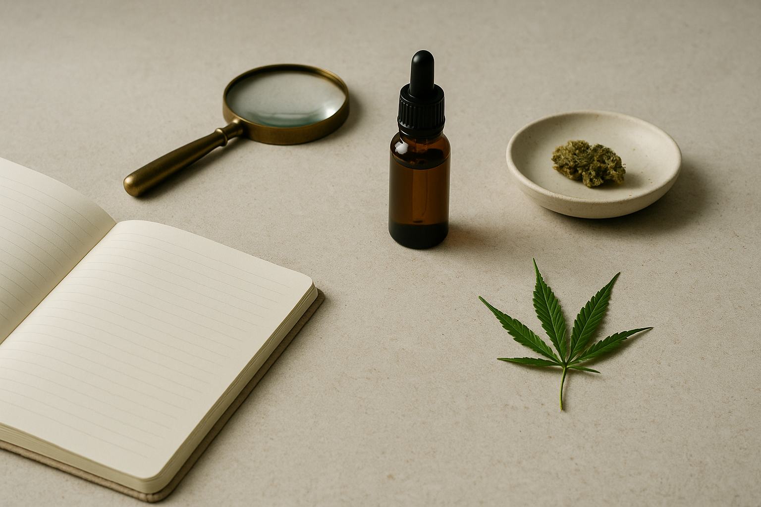 Qué es el CBD explicado con una imagen editorial de cannabidiol y cáñamo