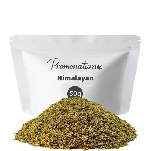Himalayan Trim Promonatura 50g, recortes de flores CBD de variedades himalayas color verde oliva con aroma terroso y especiado