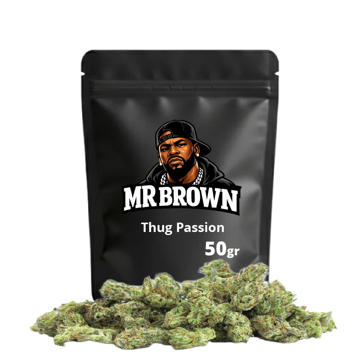 Thug Passion Small Buds Mr Brown 50g - cogollos pequeños CBD de cultivo europeo