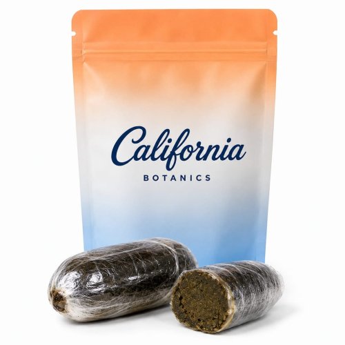 Hachís marroquí Bellota Marroqui CBD California Botanics 10g, resina prensada a mano en forma de bellota color marrón dorado