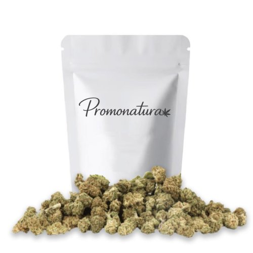 Cogollos pequeños indoor Durban Poison CBD Promonatura 10g, Small Buds de aroma dulce anisado y especiado en bolsa hermética