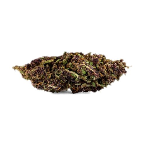 Cogollos de flor CBD Granddaddy Purple Mr Brown de intensos tonos violáceos con tricomas, en formato 5 g y 10 g