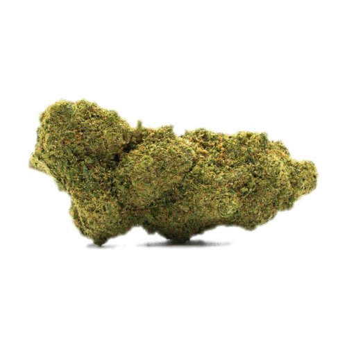 Cogollos de flor CBD Jack Flash Mr Brown verdes y resinosos con pistilos anaranjados y tricomas, en formato 5 g y 10 g