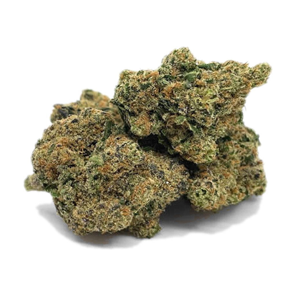 Cogollos de flor CBD Maui Wowie Promonatura verdes con pistilos anaranjados y tricomas, en formato 5 g y 10 g