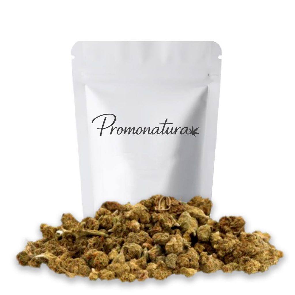 Cogollos pequeños indoor Sunset Sherbet CBD Promonatura 10g, Small Buds de aroma dulce cremoso y afrutado