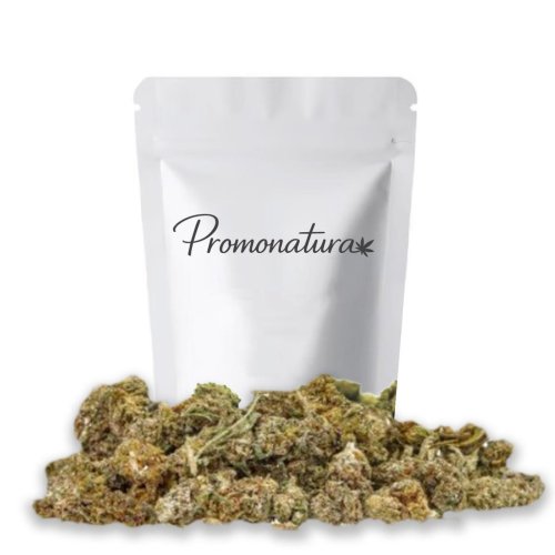 Cogollos pequeños indoor White Rhino CBD Promonatura 10g, Small Buds de aroma terroso y amaderado